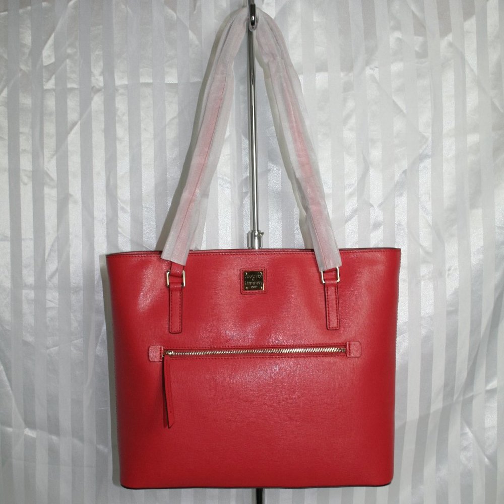 DOONEY AND BOURKE SAFFIANO LEATHER COLLECTION LARGE SHOPPER TOTE BAG